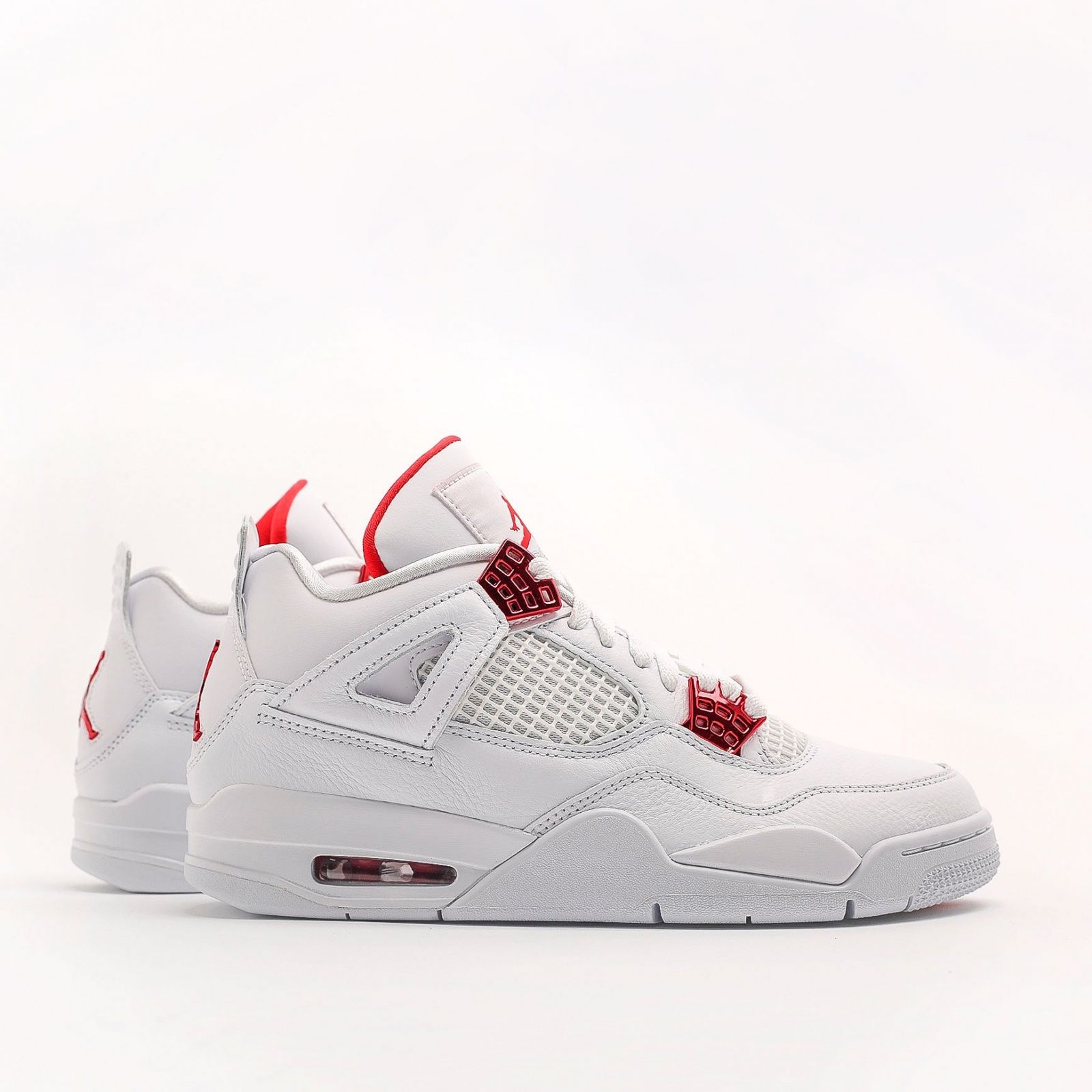 Nike Air Jordan 4 Metallic Red, белый, кожа, текстиль, женские