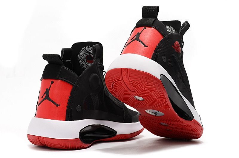 Nike Air Jordan 34, черным с красным, нейлон, мужские
